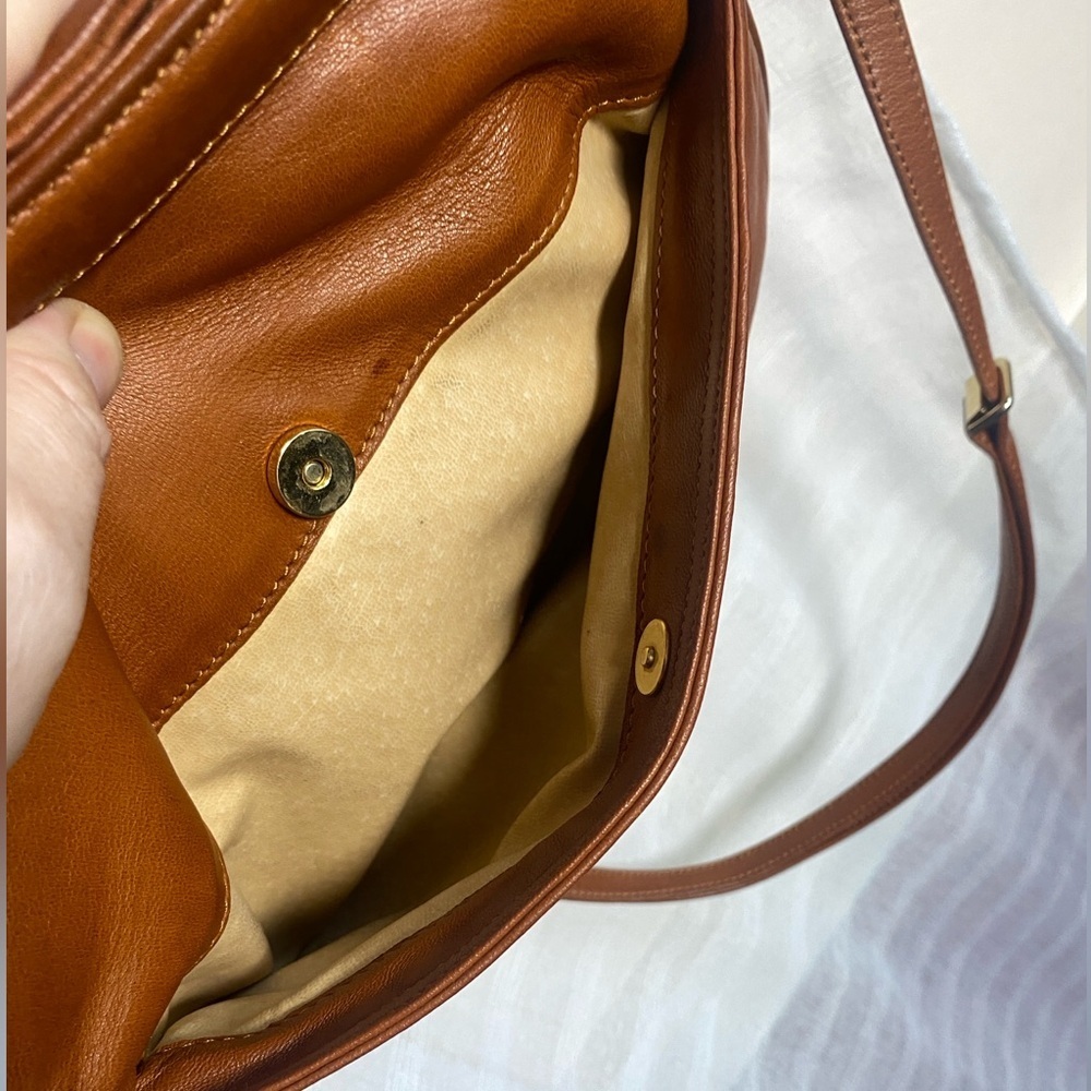 Giambattista Confezioni Brown Leather Crossbody Handbag Leather Lining Italy - Picture 9 of 14